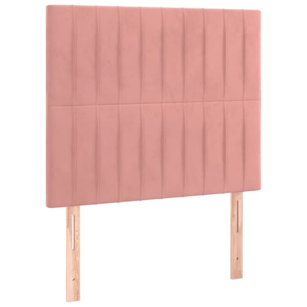 Ramsäng med madrass rosa & LED 100x200 cm sammet