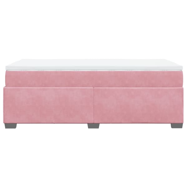 Ramsäng med madrass rosa 100x200 cm sammet