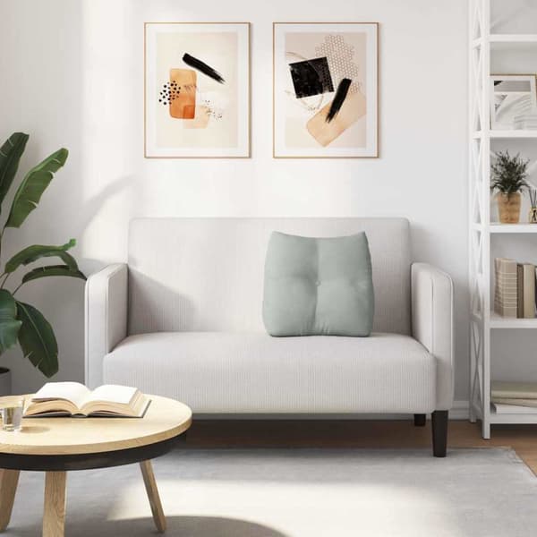 Ryggkudde Ljusgrå 45 x 24 x 50 cm Sammet