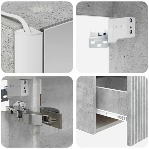 Badrumsskåpsset 5 pcs Betonggrå Konstruerat trä