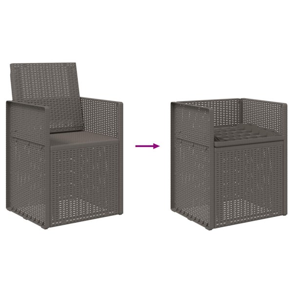 Trädgårdsmatstolar 2 pcs Ljusgrå PP