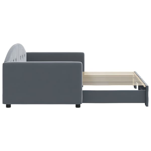 Dagbädd utdragbar mörkgrå 90x200 cm sammet