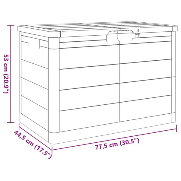 Dynbox grå 77,5x44,5x53 cm polypropen