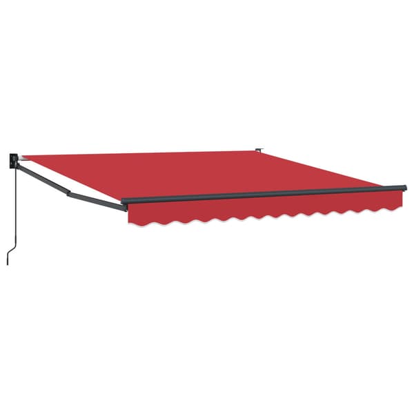 Utfällbar markis Röd 350 x 250 cm Polyester och aluminium