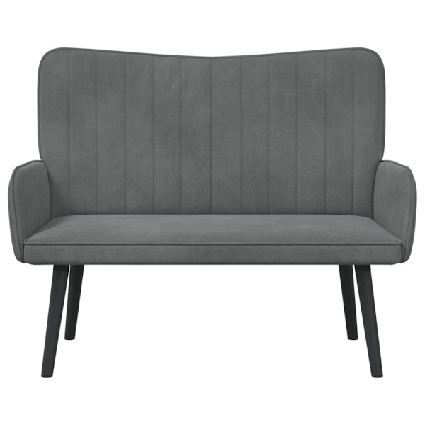 Tvåsitssoffa Mörkgrå 115 x 61 x 87 cm Sammet