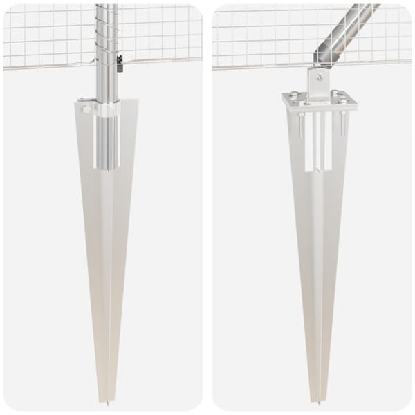 Spike-Installerat Svetsat Nätstängsel Stål Silver Mesh