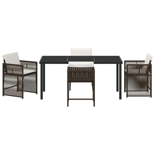 Trädgårdsmöbelset 5 pcs Brun konstrotting