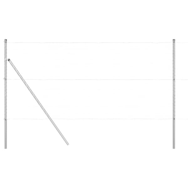 Stängselstolpe 13 pcs Silver Stål