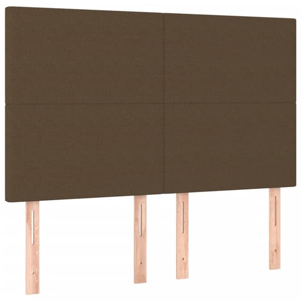 Ramsäng med madrass mörkbrun 140x190 cm tyg