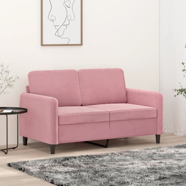 Soffa 2-sits rosa 120 cm sammet