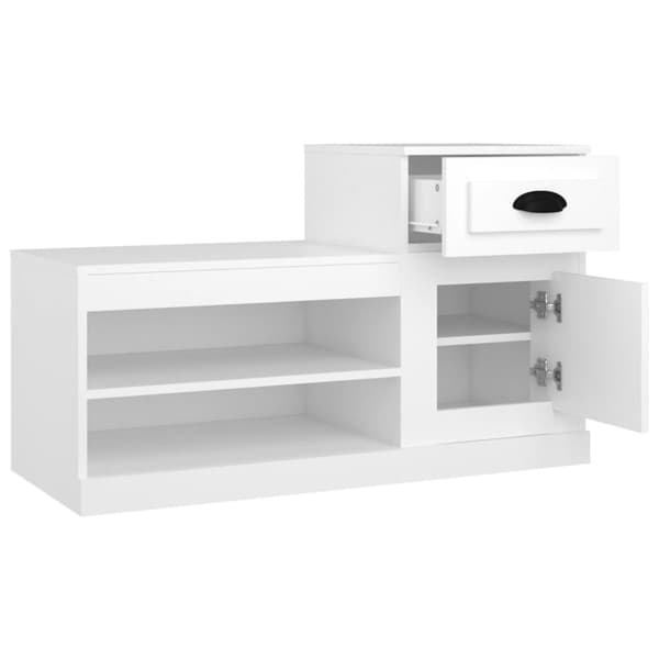 Skoskåp vit 100x42x60 cm konstruerat trä