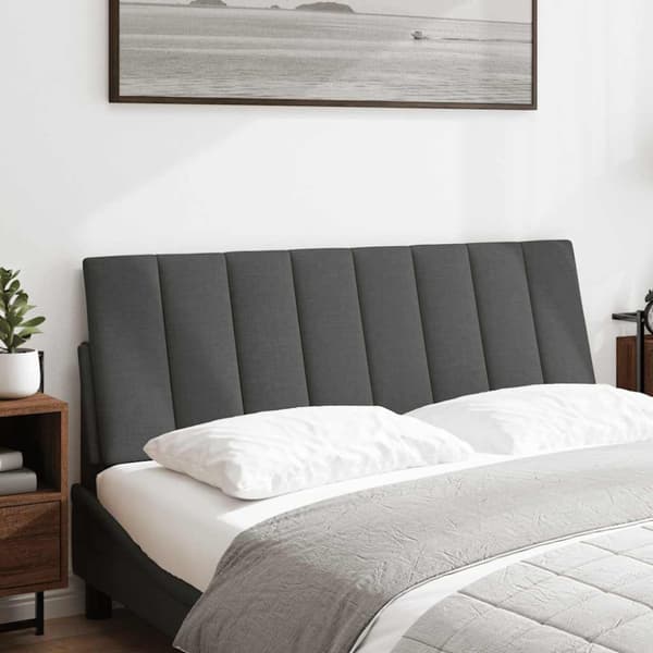 Headboard Cushion "Hanko" Dark Grey 140 cm Fabric