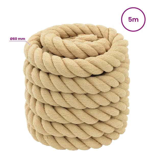 Mångsidigt bruksrep 60 mm 5 m Naturlig PP