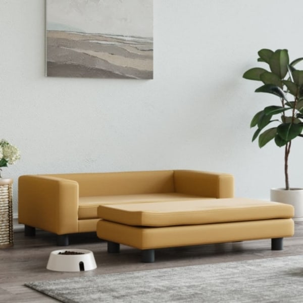 Hundbädd med förlängning brun 100x50x30 cm sammet