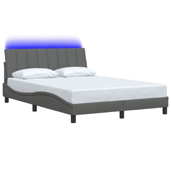 Bed Frame without Mattress "Hanko" Dark Grey 140x200cm Fabric