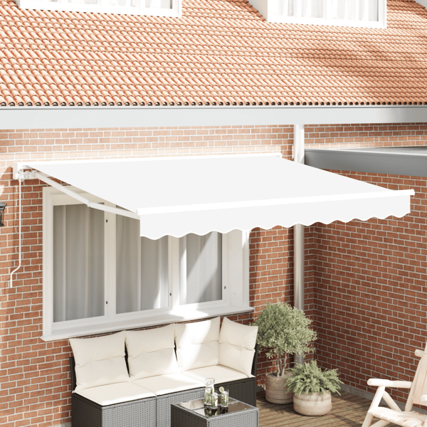 Markisram Vit 350 x 200 cm Polyester med PU-beläggning