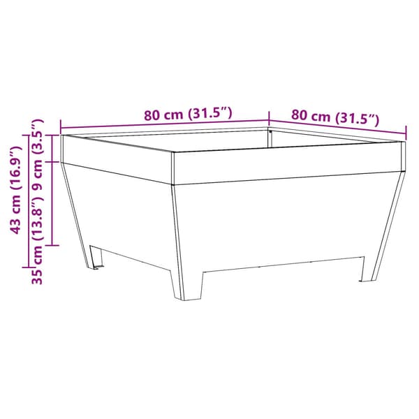 Eldstad Svart 80 x 80 x 43 cm Stål