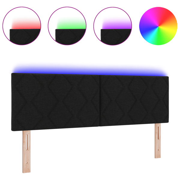 LED huvuddyna Svart 144 cm tyg