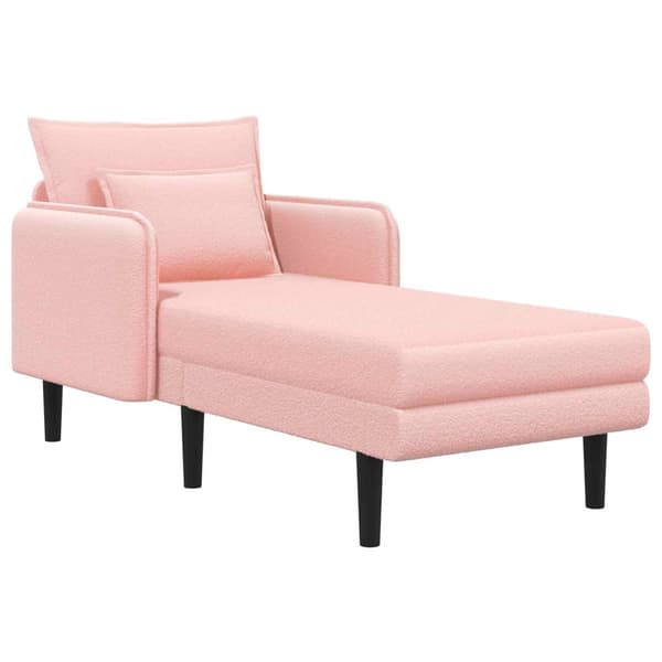 Stor schäslong Rosa Bouclé