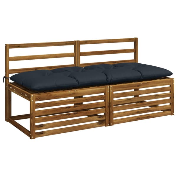 Bänk Kuddar VIANEN 2 st 100% Polyester Mörkblå 150 x 60 x 12 cm