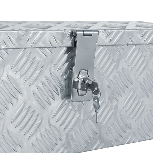 Förvaringslåda aluminium 48,5x14x20 cm silver