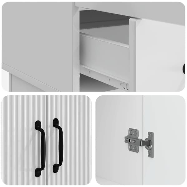 Sideboard Vit högglans 66 x 34,5 x 92 cm Konstruerat trä