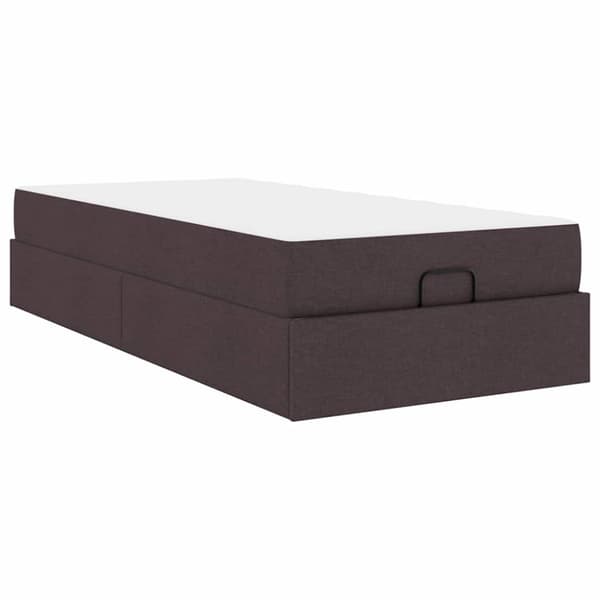 Sängram med madrass 2 pcs Tan tyg