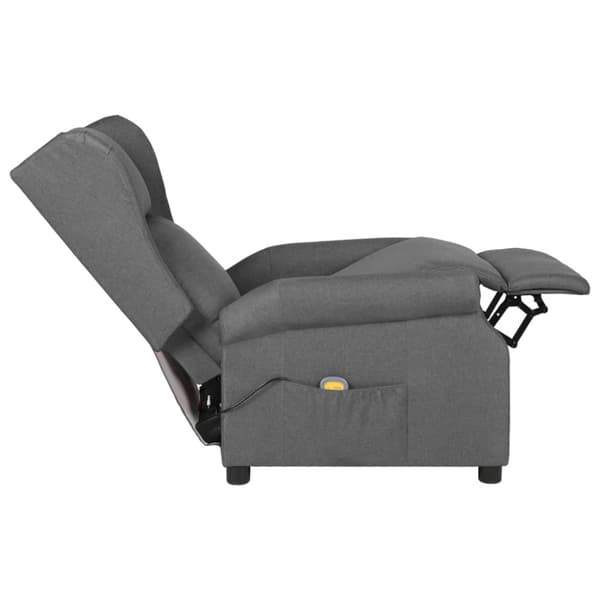 Massagefåtölj ljusgrå tyg