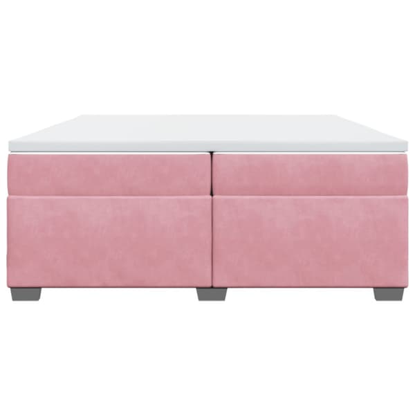 Ramsäng med madrass rosa 200x200 cm sammet