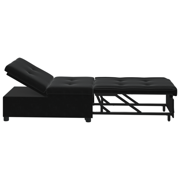 Soffsäng Svart 194 x 67 x 82 cm Sammet