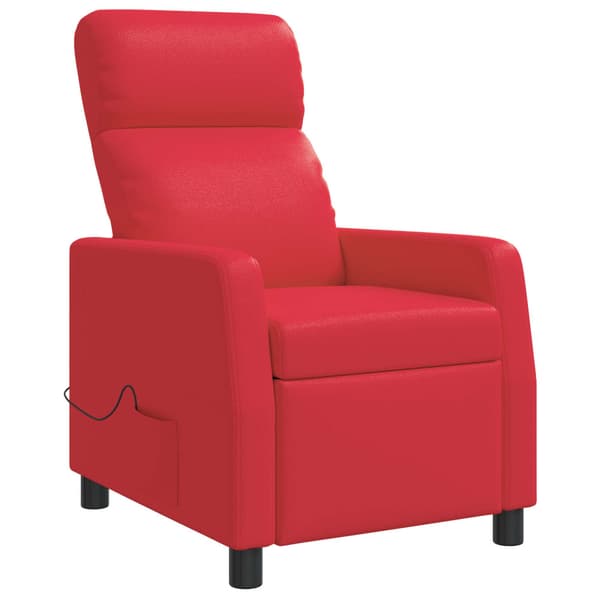 Massagefåtölj Röd Konstläder