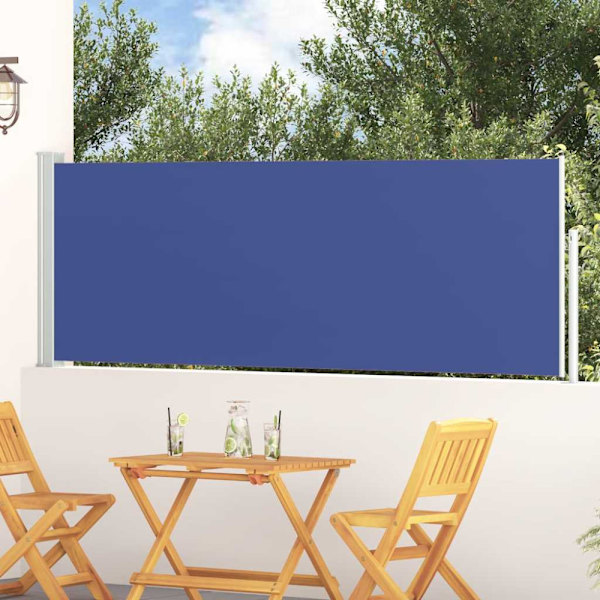 Infällbar sidomarkis 100x300 cm blå