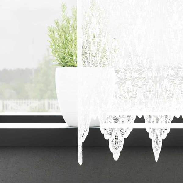 Spetsgardin med gardiner Vit 900 x 100 cm Polyester