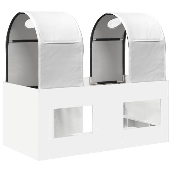 Säng med Tunnel 4 pcs Vit Konstruerat trä