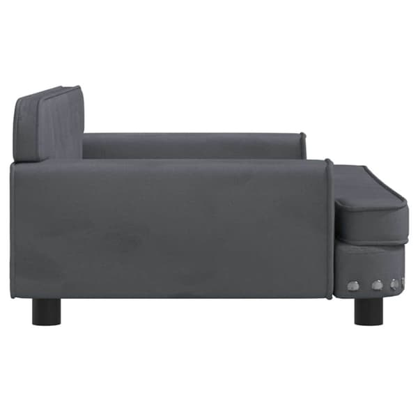 Barnsoffa mörkgrå 90x53x30 cm sammet