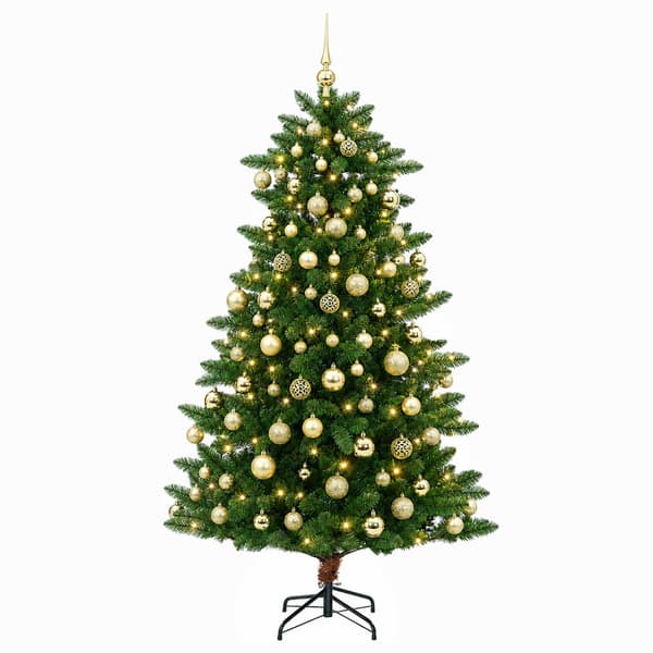 Artificial Christmas Tree with Bauble 210 cm 300 LED-lampor