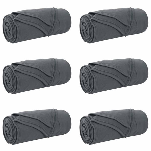 Filtar 6 pcs Mörkgrå 200 x 150 cm Fleece