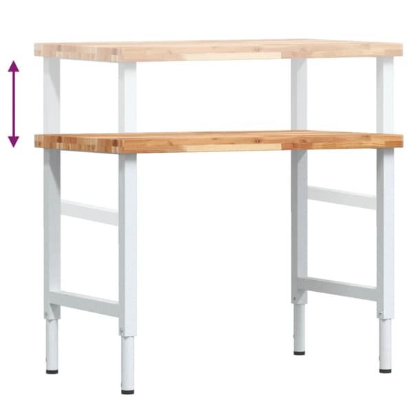 Arbetsbänk 100x60x(73-99,5) cm massiv akacia rektangulär