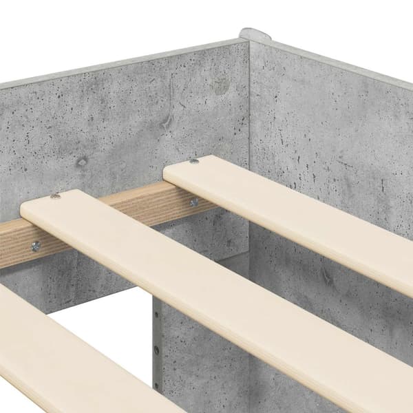 Barnsängsram med förvaring Betonggrå 90 x 200 cm