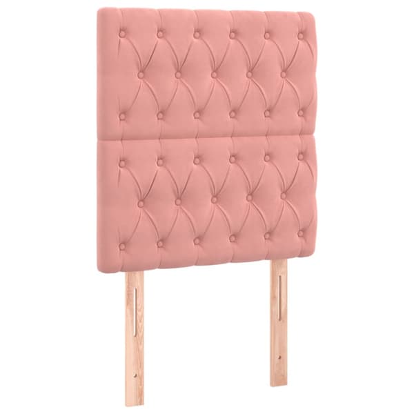 Ramsäng med madrass rosa 80x200 cm sammet