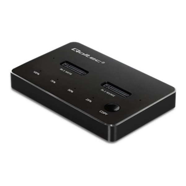Qoltec - SSD-dockningsstation - dual 2 x 2TB - M.2 Card (PCIe NVMe & SATA) - USB-C 3.1 (Gen 2)