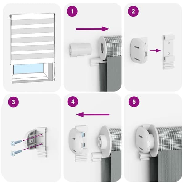 Rullgardin zebra svart 145x200 cm tyg bredd 140,9 cm polyester