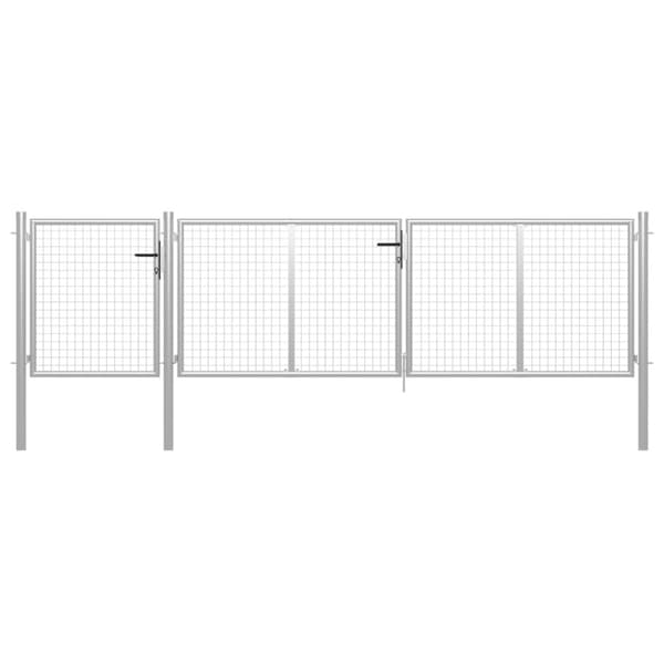Trädgårdsgrind stål 400x100 cm silver