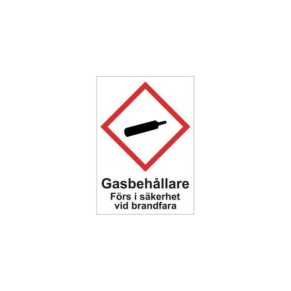 Skylt Gasbehållare A4 Aluminium