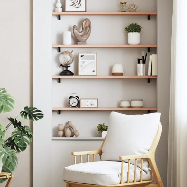 Hyllplan 80x10x2 cm obehandlad massiv ek