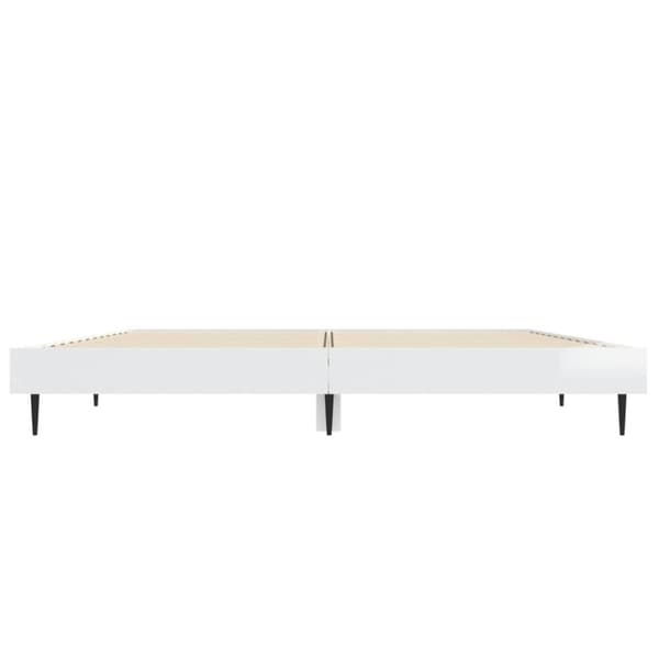Sängram vit högglans 135x190 cm konstruerat trä