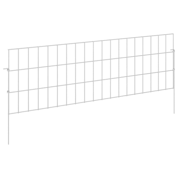 Trädgårdsstängsel med pålar 12 pcs 95 x 30 cm Mesh Silver