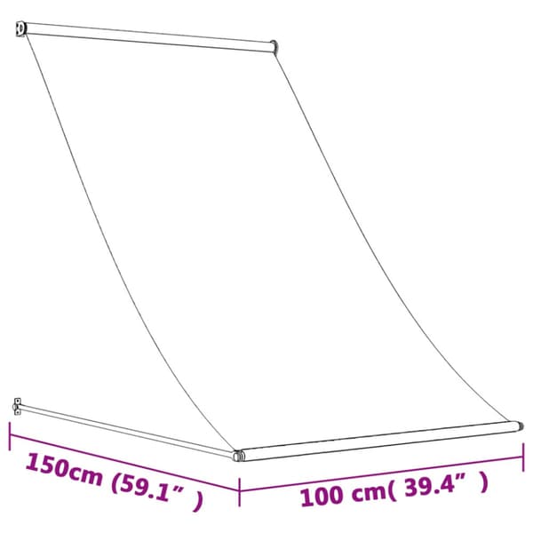 Infällbar markis gräddvit 100x150 cm tyg och stål