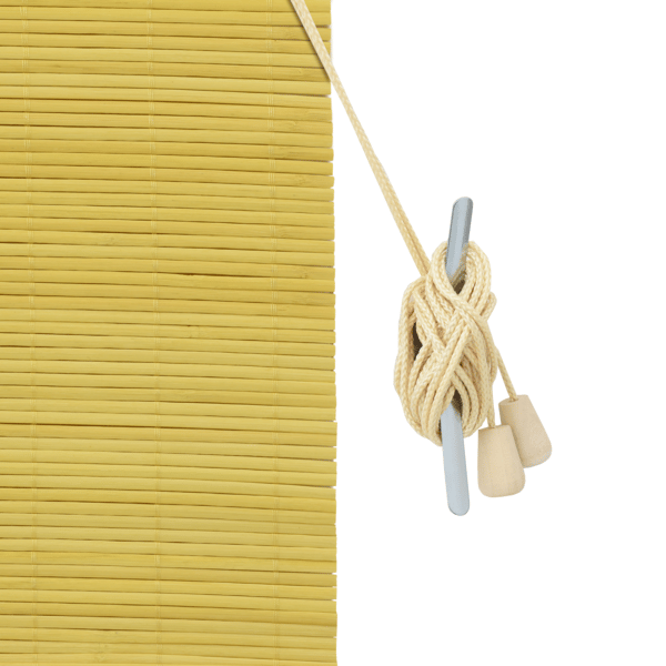 Rullgardin med gardiner Gul 150 x 220 cm Bambu