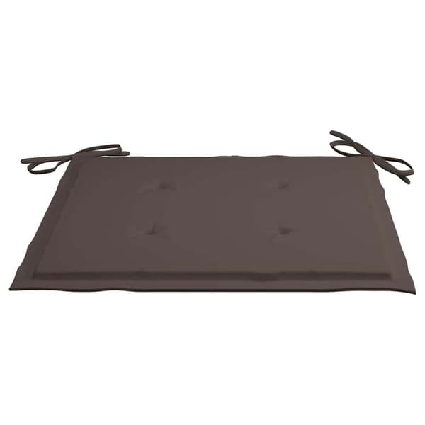Trädgårdsstolar 2 st med taupe dynor massiv teak
